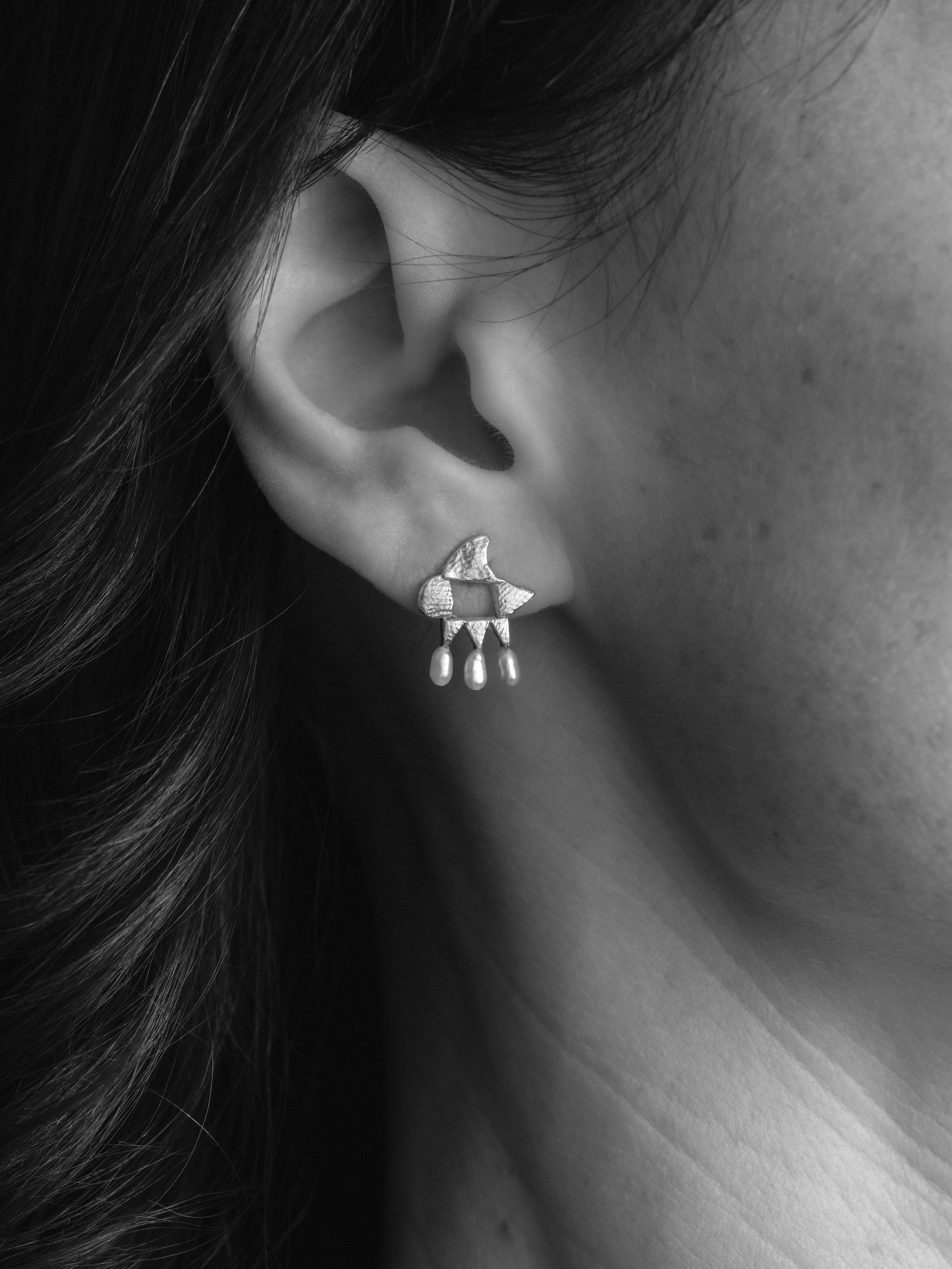 The Tri Ballet Studs - Silver