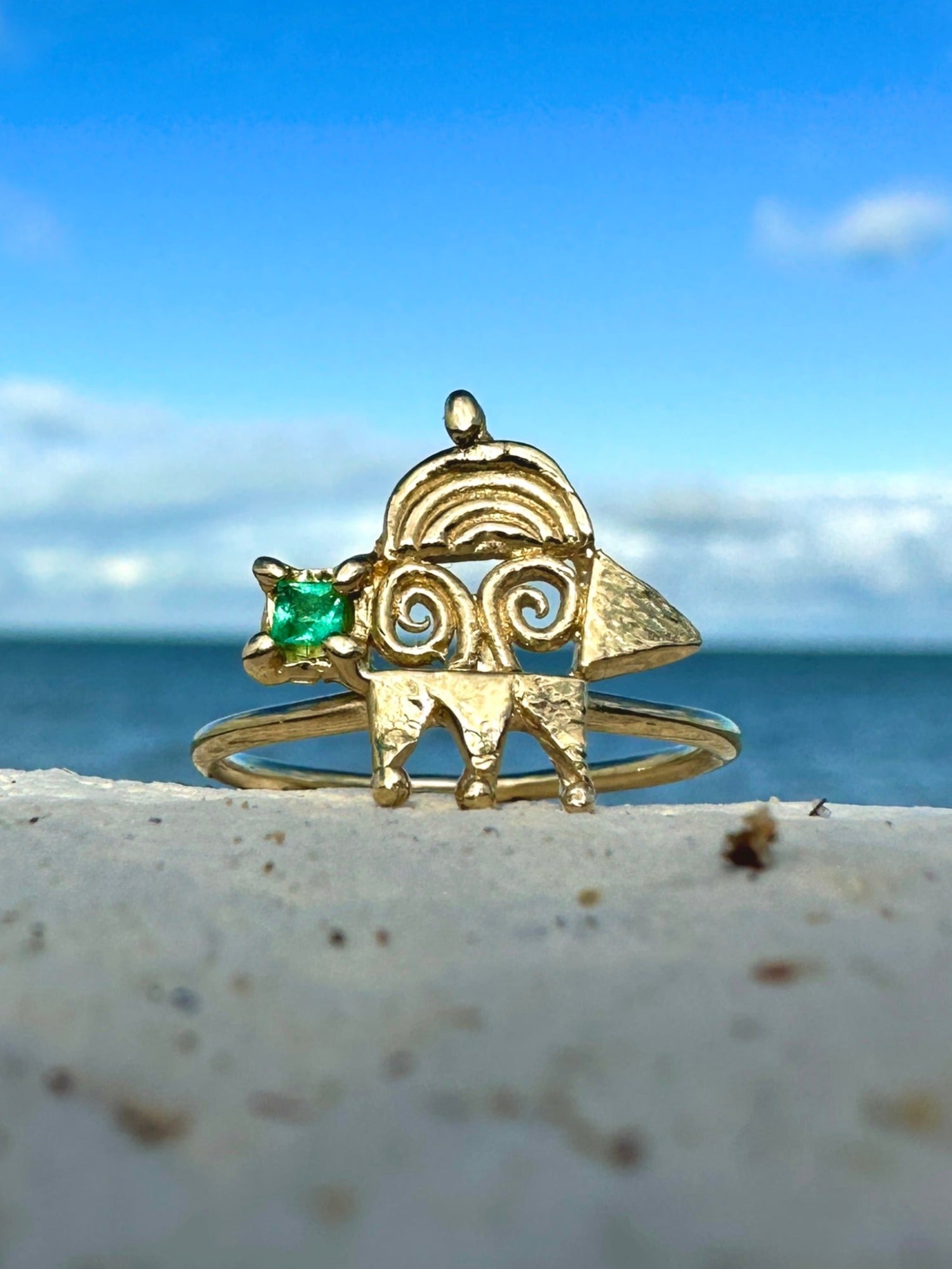 The Emerald Elephant Ring (OOAK)