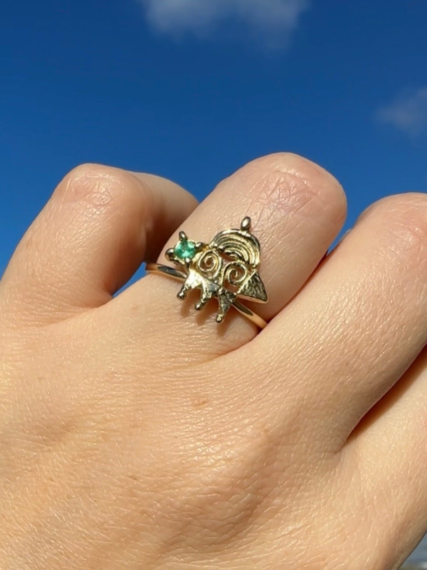 The Emerald Elephant Ring (OOAK)