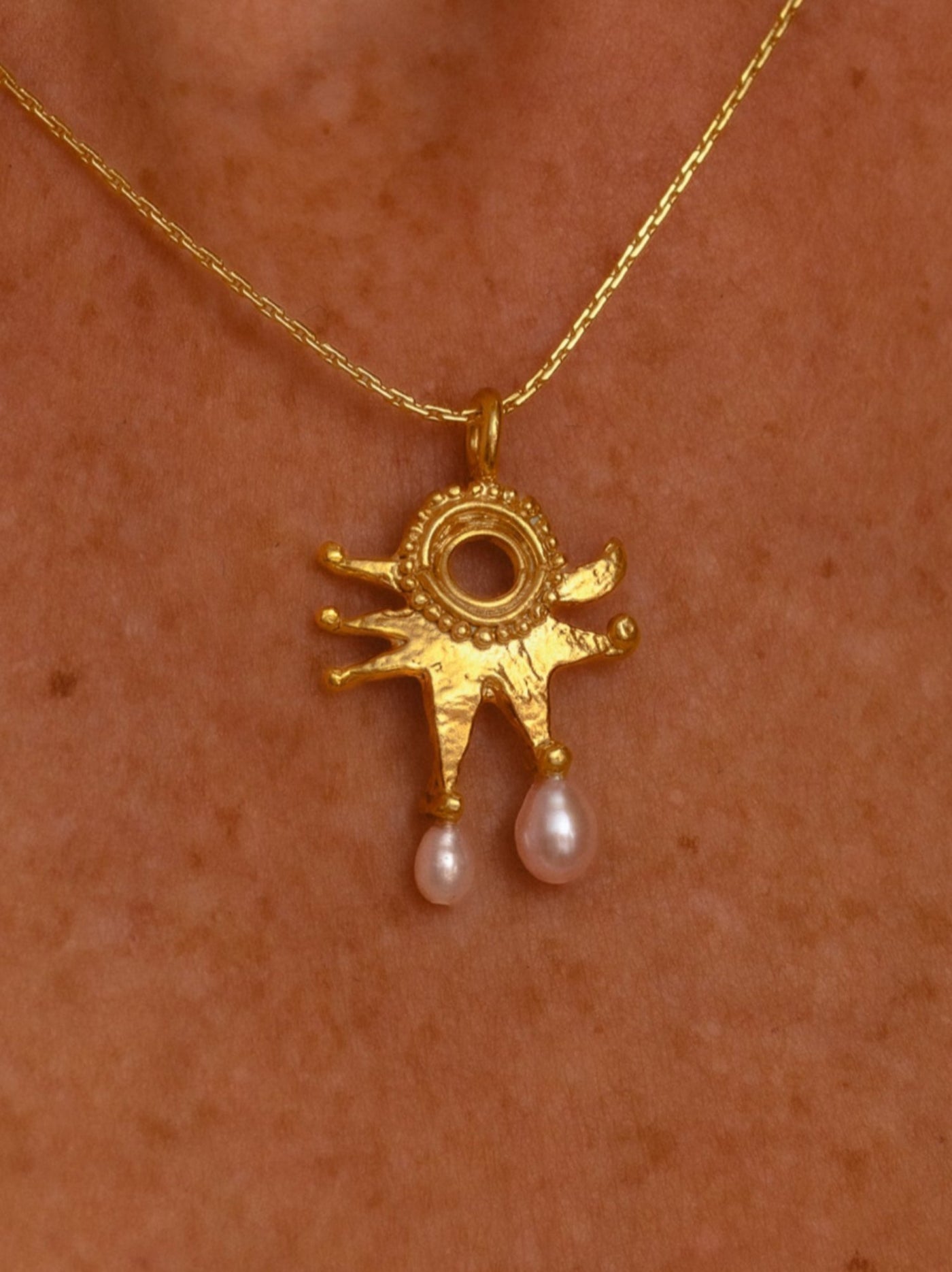 The Pearly Moon Clown Chain - 24k Gold Plated Creole Circus