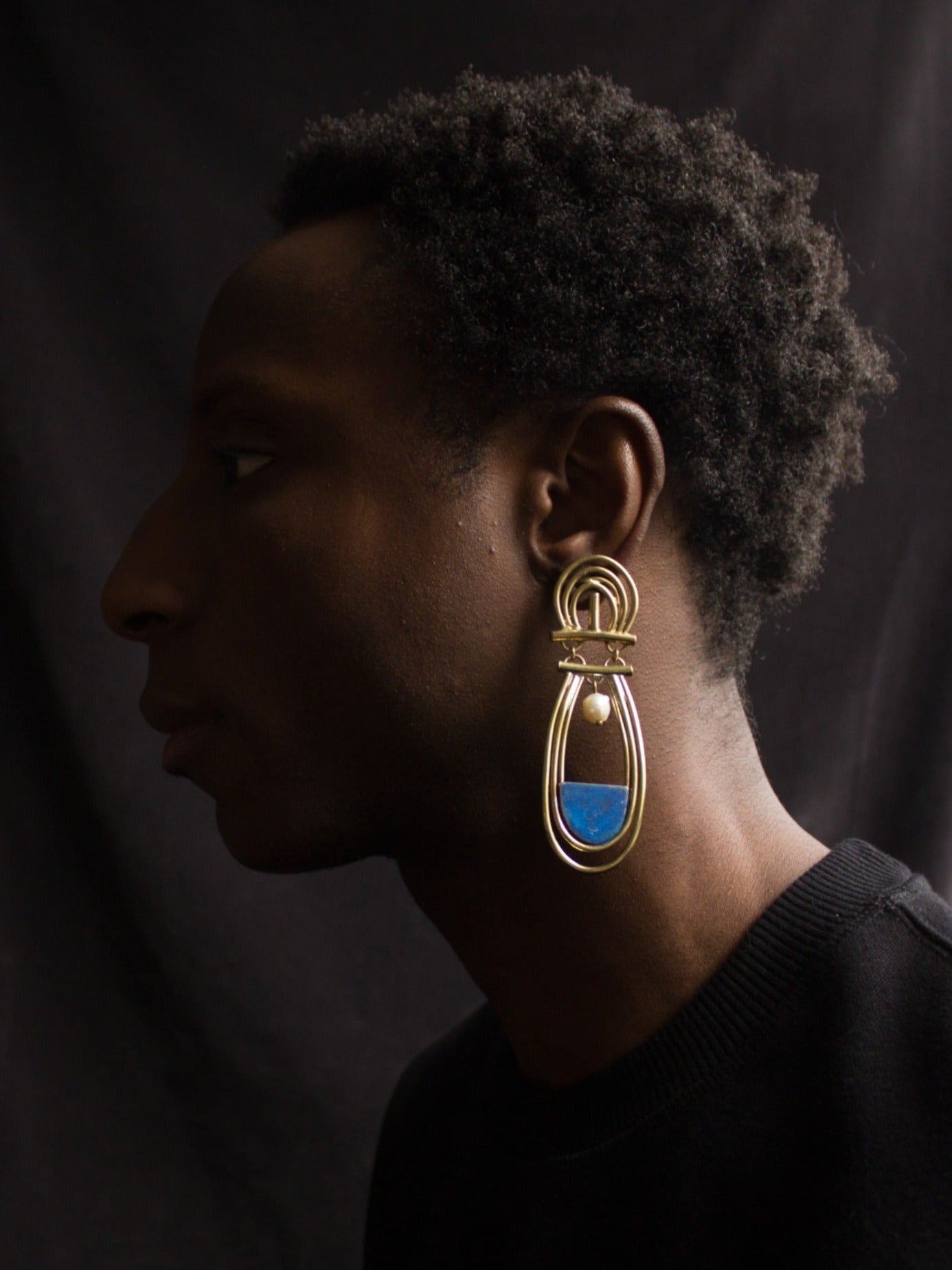 The Aphrodite Earring in Blue (single)