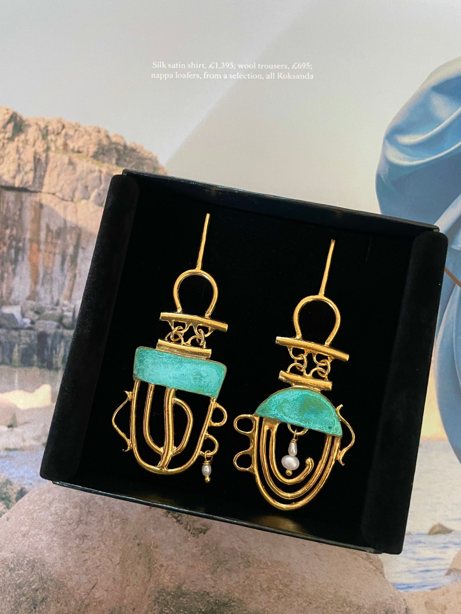 The Gia Vase Earrings in Tiffany Green
