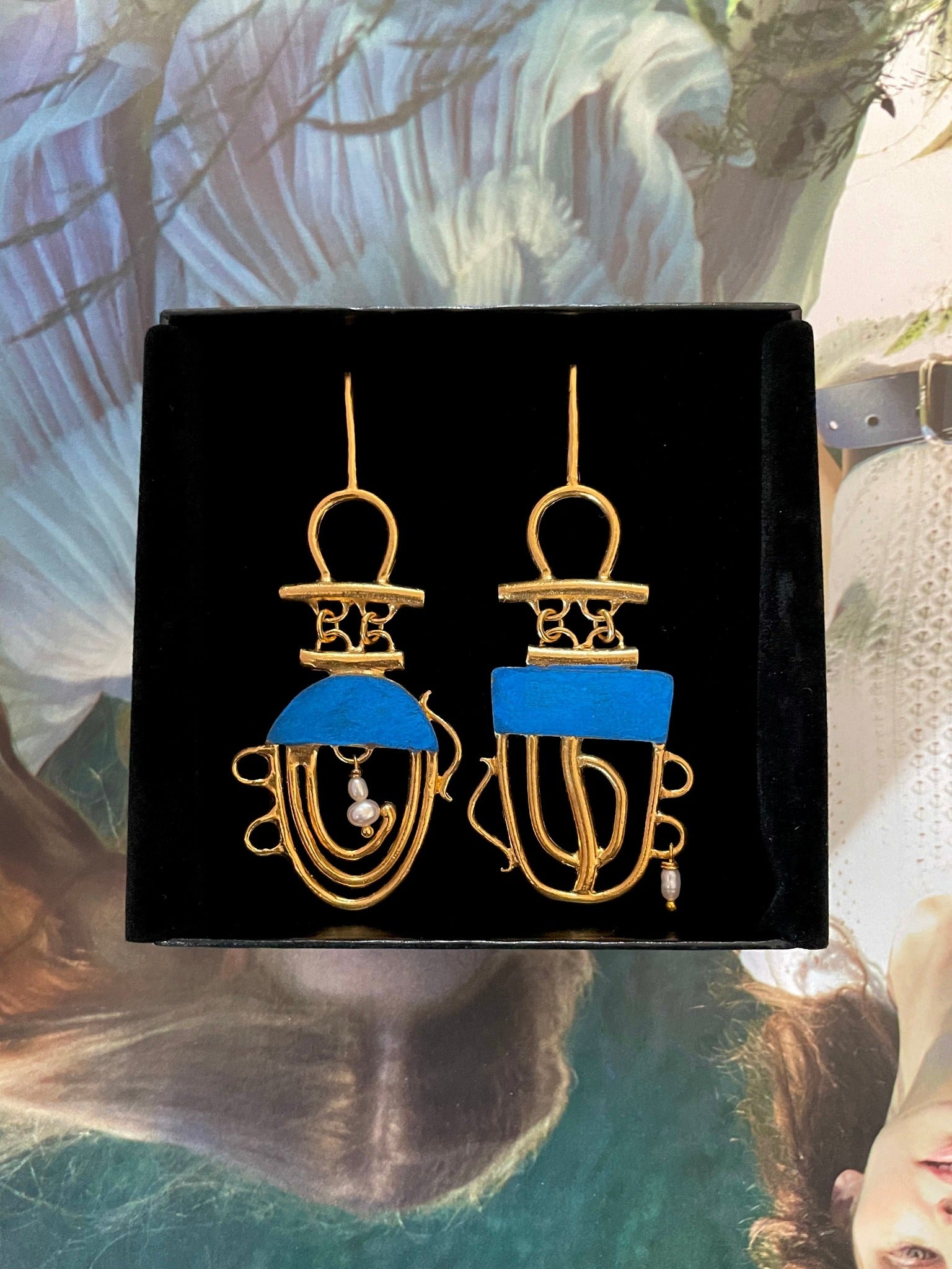 The Gia Vase Earrings in Powder Blue